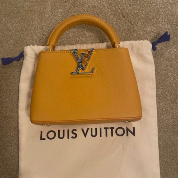 *AUTHENTIC* Louis Vuitton Mini Taurillon Capucines - Orange with Mother of Pearl - Picture 2 of 10